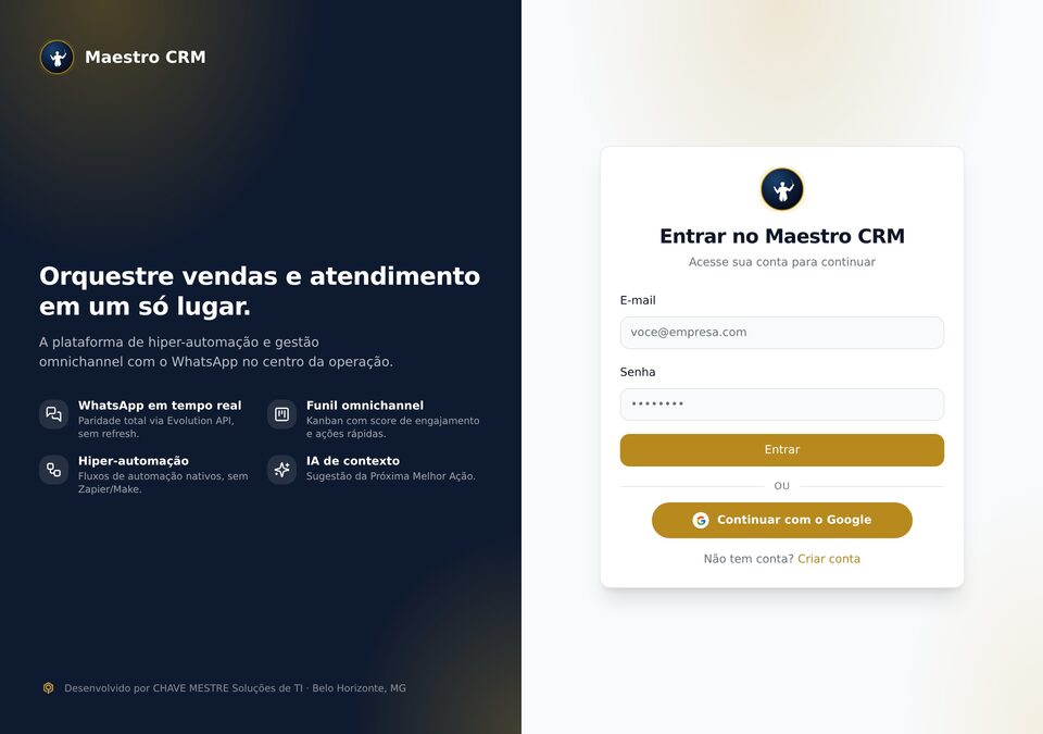 Tela de Maestro CRM